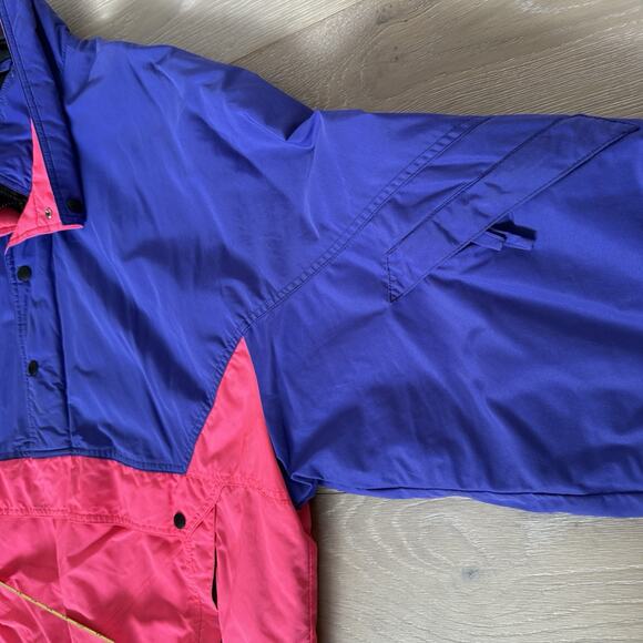 Vtg Pierson 80s Neon Purple Pink Ski Jacket Retro Pullover Windbreaker Coat Sz L - Picture 5 of 9